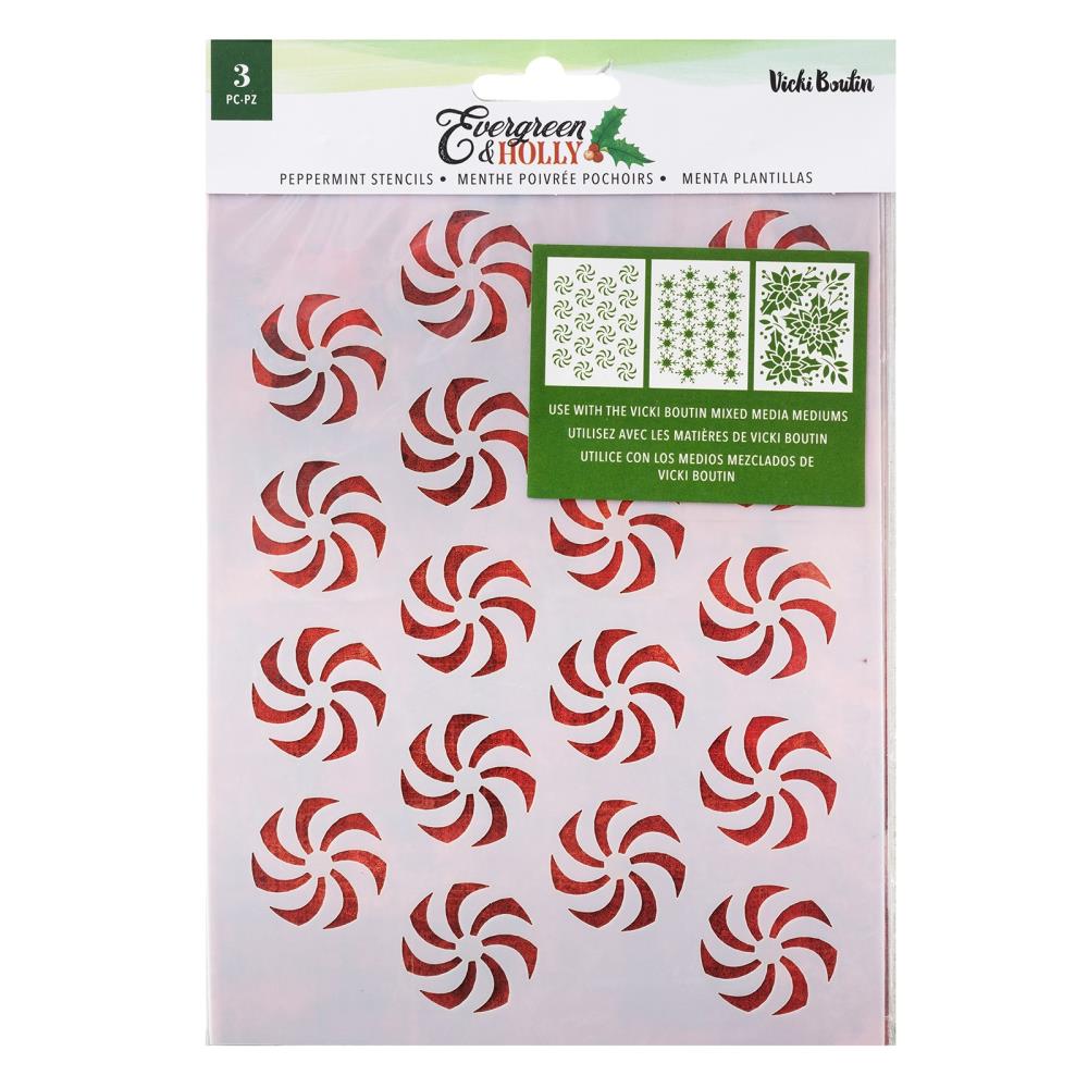 Vicki Boutin - Evergreen & Holly  - Stencil - Peppermint
