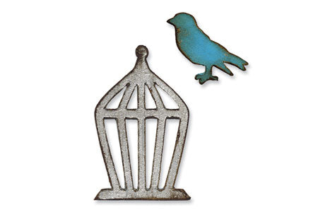 Sizzix: Tim Holtz Alterations - MINI BIRD & CAGE SET - Movers & Shapers
