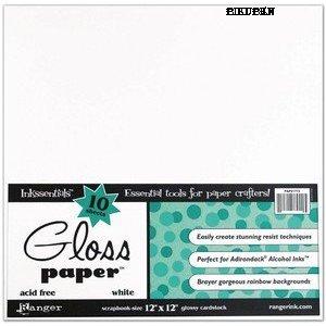 Inkssentials:  Gloss paper - white 12x12" 10-pack