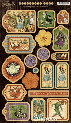 Graphic45 - The Magic of Oz Chipboard tags 1