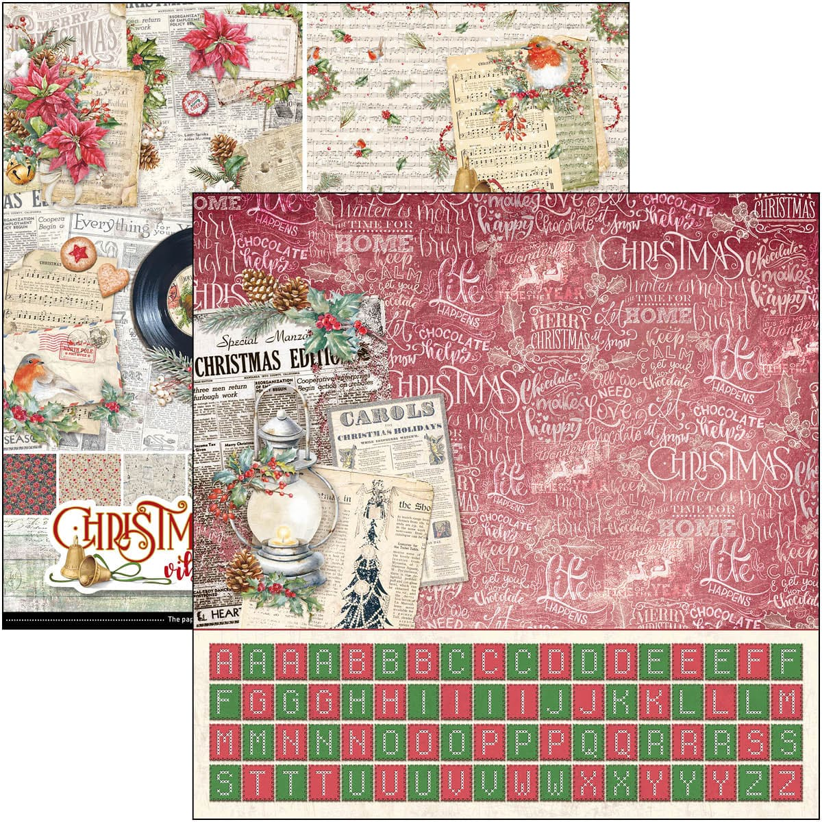 Ciao Bella - Christmas Vibes - Paper Pack  (8 ark)  12 x 12"