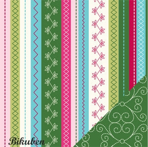 Bazzill Basic Paper - Holiday Style - Stitched Green/Holiday Stitched 12x12"
