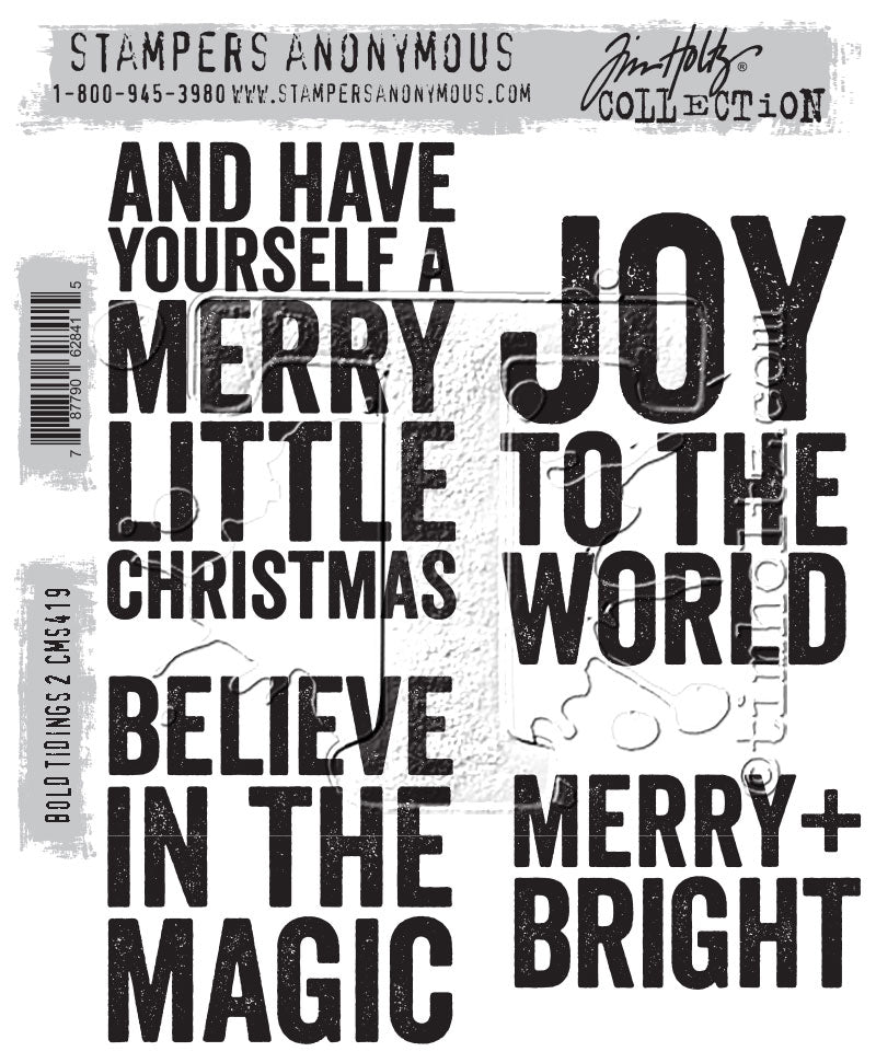 Tim Holtz Collection - Cling Stamps - Bold Tidings 2