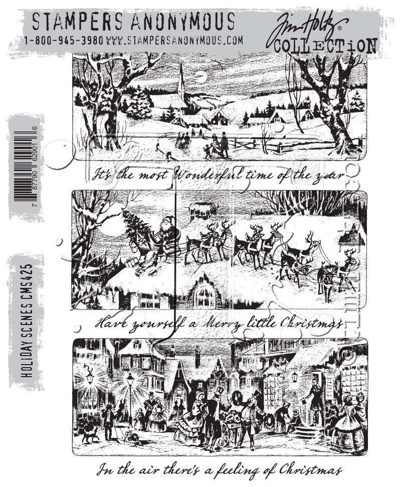 Tim Holtz Collection - Cling Stamps - Holiday Scenes