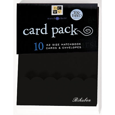 DCWV: Card & Envelopes - A2 Black Scalloped
