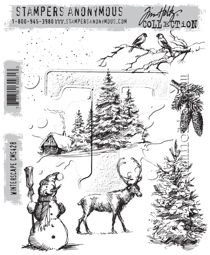 Tim Holtz Collection - Cling Stamps - Winterscape