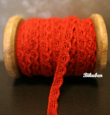 Ribbon Spool - Dark Red Crochet Lace Ribbon METERSVIS