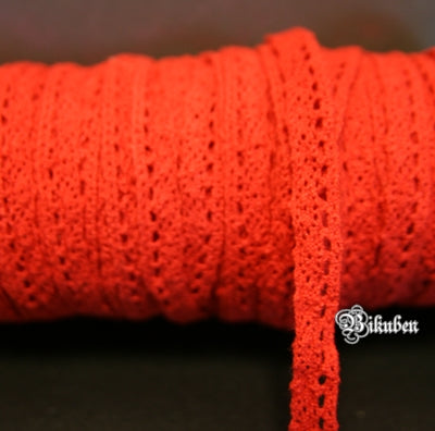 Ribbon Spool - Small Red Crochet Lace Ribbon METERSVIS