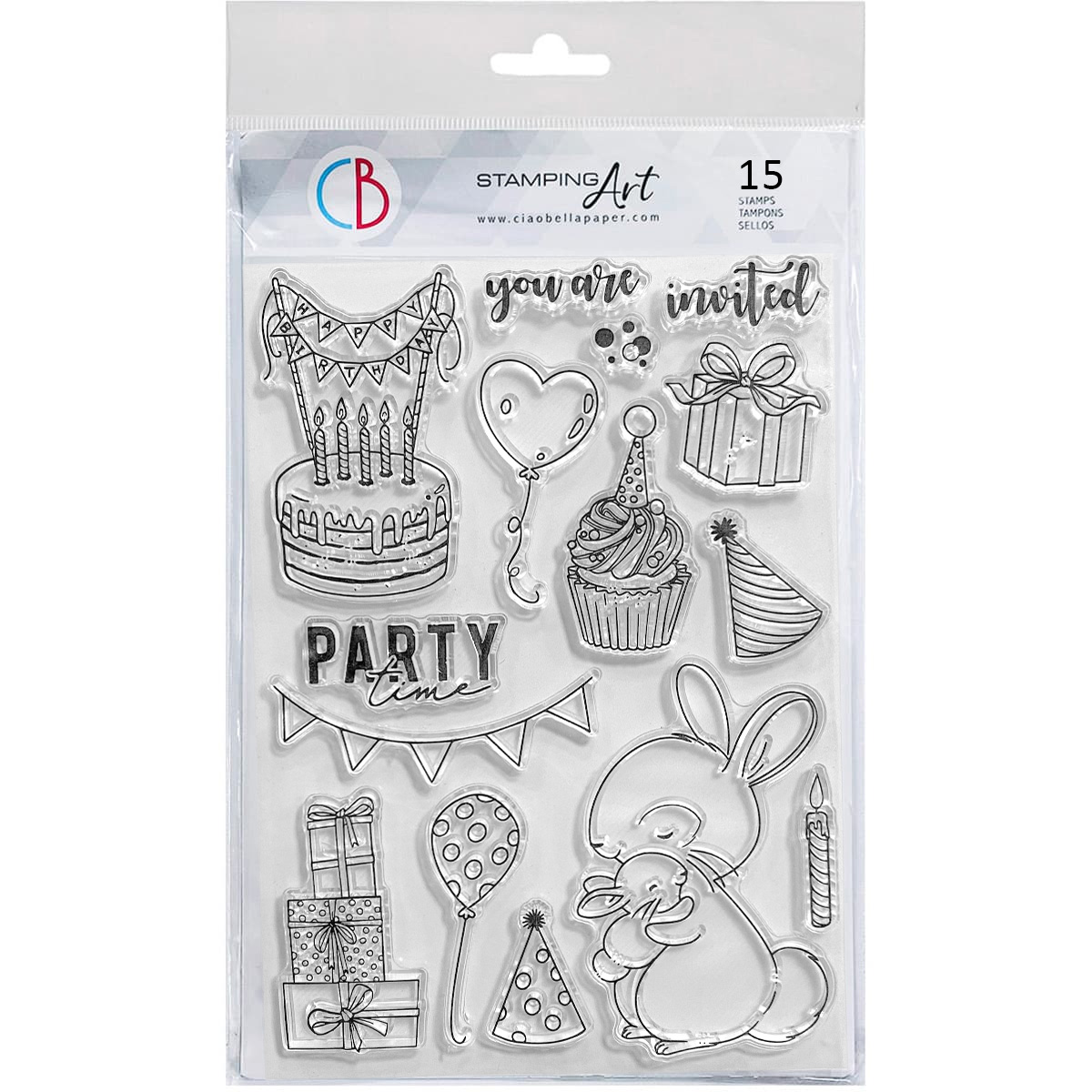 Ciao Bella - Clear Stamps - My tiny world - It's party time  - 6 x 8"