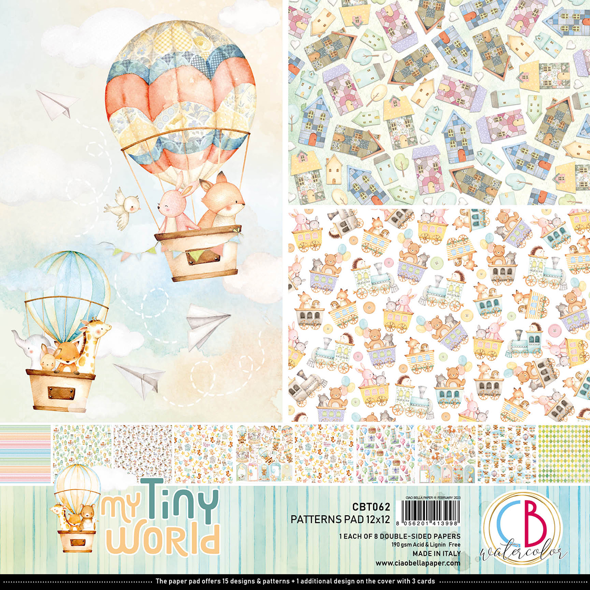 Ciao Bella - My tiny world - Paper Pack  (8 ark)  12 x 12"