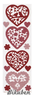 Martha Stewart - Valentine Glittered Die-Cut Heart Stickers 