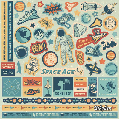 Best Creation: Space Age Stickers   12 x 12"