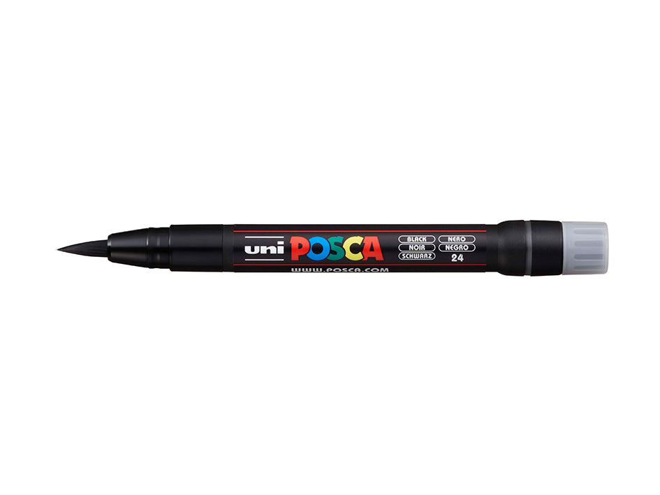 Uni Posca - PCF-350 - Brush Tip Pen - Black  (1 - 10 mm)