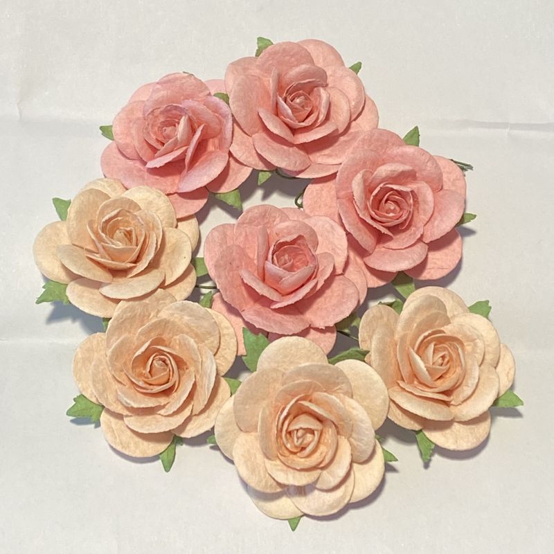 Papirdesign - Roser - Lys varm rosa   3,5 cm