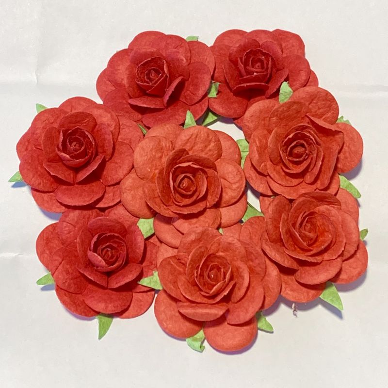 Papirdesign - Roser - Rød   3,5 cm
