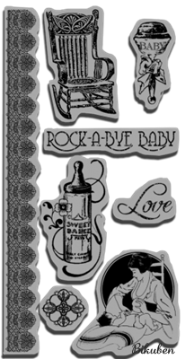 Graphic45 & Hampton Art - Little Darlings Cling Stamps 3
