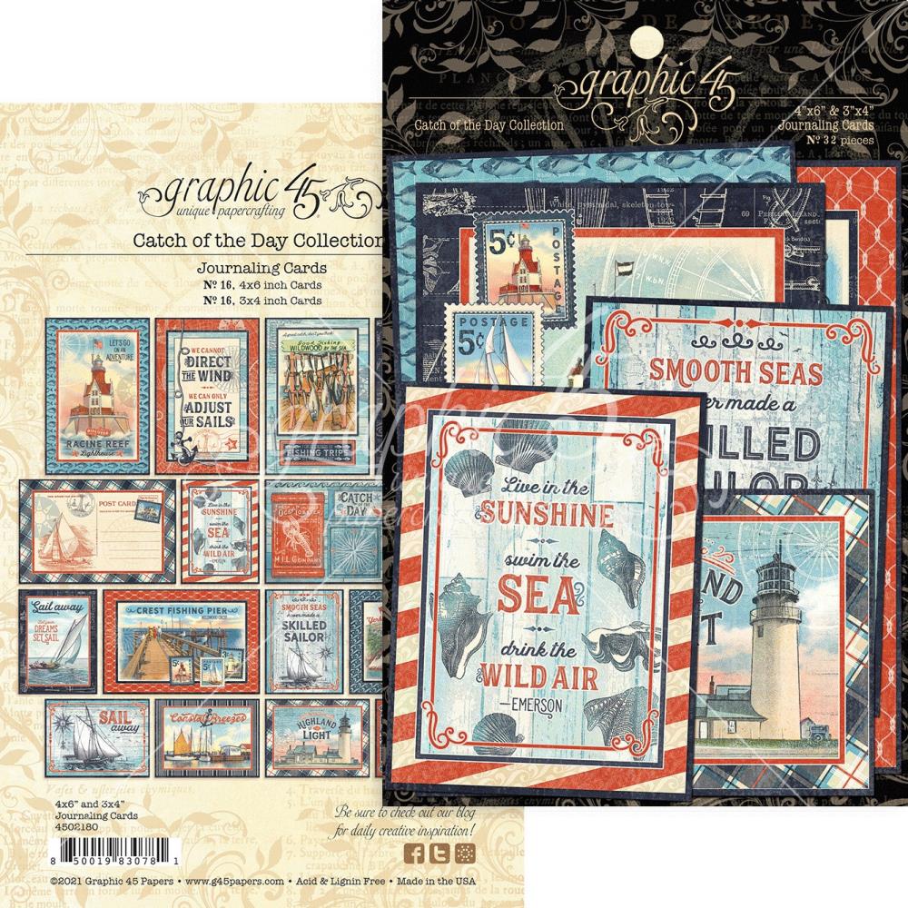 Graphic 45 - Catch of the day - Ephemera & Journaling Cards