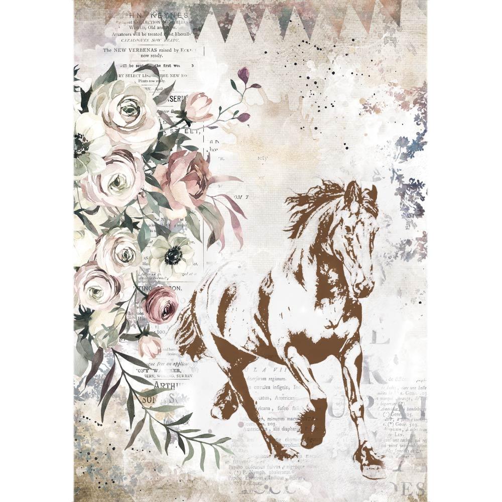Stamperia - Romantic Horses - Running horse - Rice Paper  A4