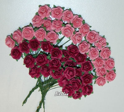 Papirdesign - Roser - Rosa/Mørk Rosa 1,0cm 