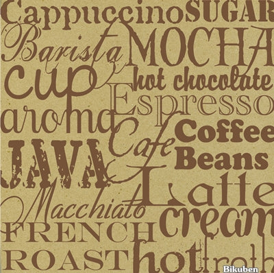 Canvas Corp - Coffee Words - Chocolate & Kraft 12x12"