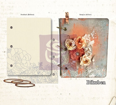 Prima - Mixed Media Album Cover - Flowers 