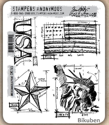 Tim Holtz Collection - Americana Blueprint - Stamps