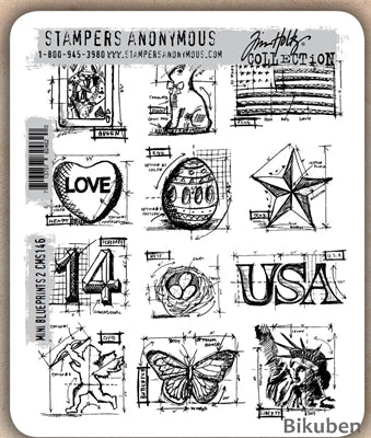 Tim Holtz Collection - Mini Blueprints #2 - Stamps 