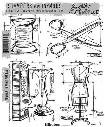 Tim Holtz Collection - Sewing Blueprint - Stamps