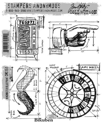 Tim Holtz Collection - Ringmaster Blueprint - Stamp
