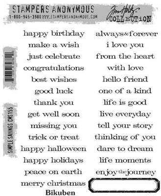Tim Holtz Collection - Simple Sayings - Stamp