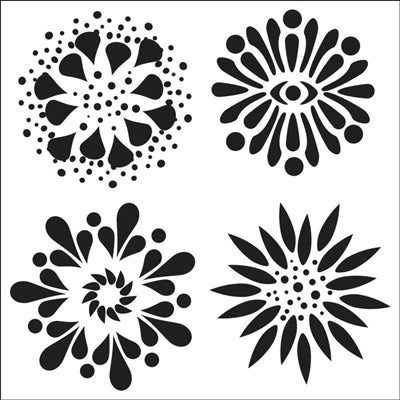 The Crafters Workshop: Mini 4 Flowers - Template 6 x 6"