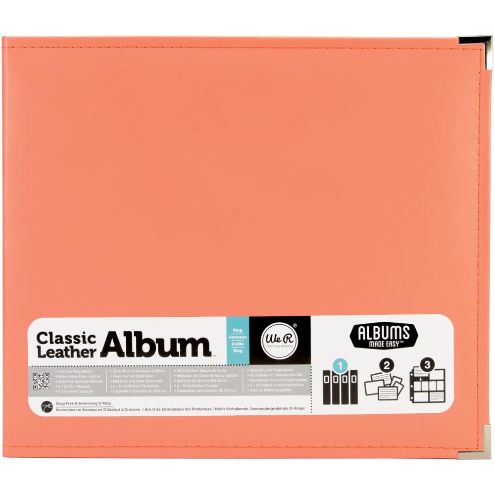 We R Memory Keepers - Classic Leather 12x12" Ring Album - Coral