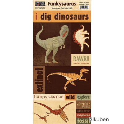 The PaperLoft - Funkysaurus - Dig dinos  Accessory Sheet
