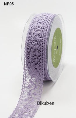 May Arts: Crochet Lace Ribbon -  LAVENDER  (metervis)