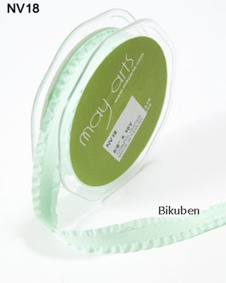 May Arts - Faux Suede Ribbon with Ruffle Egde - Seafoam METERSVIS