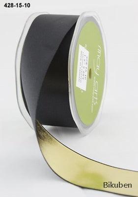 May Arts - Reversible Metallic Ribbon - Black/Gold - Metersvis
