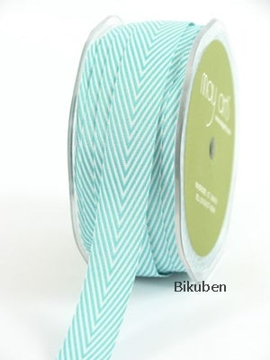 May Arts - Chevron Stripes Ribbon - Turquoise - Metersvis 