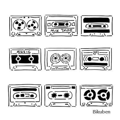 The Crafters Workshop - Stencil - Mix Tape 6x6"