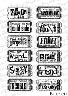 Whimsy Stamps - Cling mount - Fun Life Tickets 2