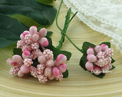 Wild Orchid - Baby Pink Bead Berry Spray Clusters