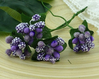 Wild Orchid - Purple/ Lilac Pink Bead Berry Spray Clusters
