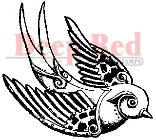 Deep Red Stamps - Steampunk Sparrow - Cling Stamp