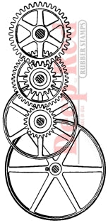 Deep Red Stamps - Gears and Pulleys - Cling Stamps