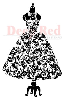 Deep Red Stamps - Dress Forum Flourish - Cling Stamp