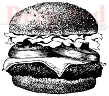 Red Rubber Stamps - Cheeseburger - Cling Stamp
