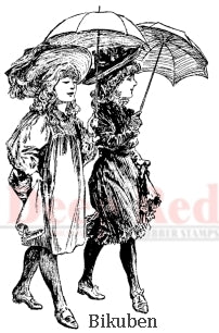 Deep Red Stamps - Parasol Stroll - Cling Stamp