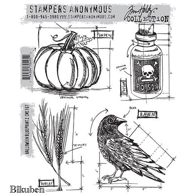 Tim Holtz Collection - Halloween Blueprint 2 - Stamps