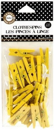 Canvas Corp - Mini Clothespins - Yellow
