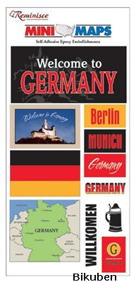 Reminisce - Mini Maps - Germany - Epoxy Stickers 