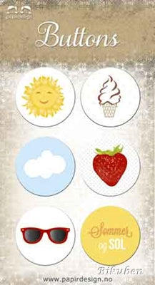 Papirdesign: Sol og Sommer - Buttons